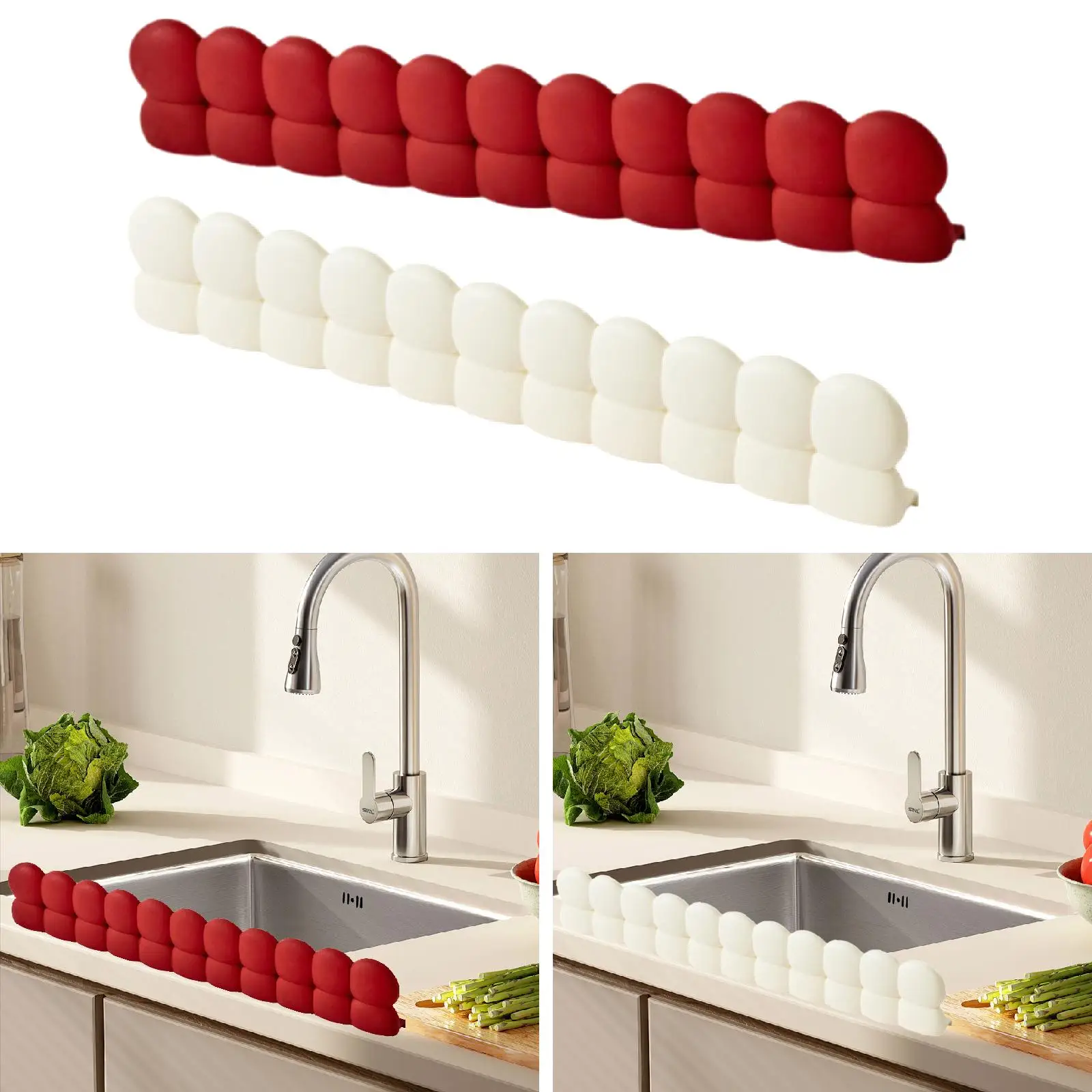 Bathroom Countertop Sink Splash Guard Premium Silicone Water Splash Protector Easy Install for Household Kitchen Accessory