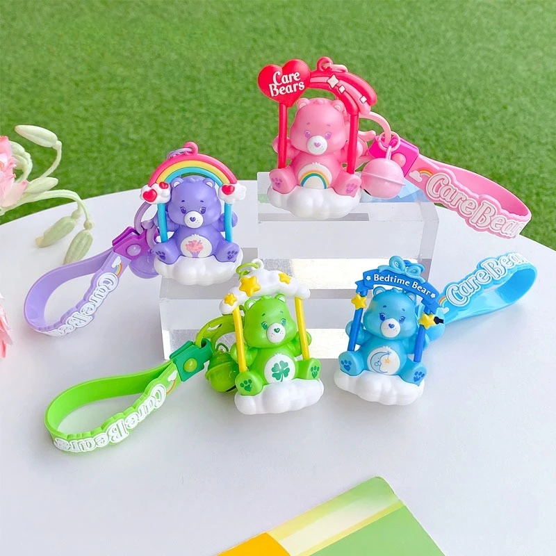 

New Cute Cartoon Carebears Love Bear Cute Swing Series Three-dimensional Keychain Pendant Pendant Doll Birthday Gifts