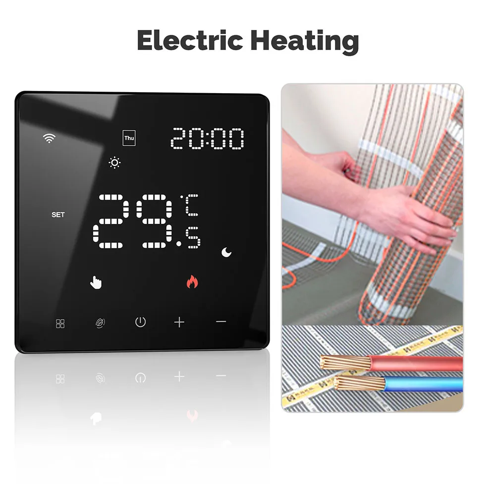 Voice-Controlled Thermostat Smart Home Heating Weekly Programming Options Flexible Temperature Display Multiple Heating Options
