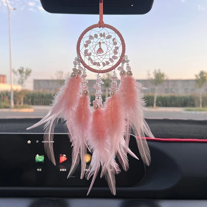 

Lucky Gifts Rearview Mirror Wall Hanging Handmade Decoration Home Car Pendant Wind Chimes Multi Color Car Decor Accessories