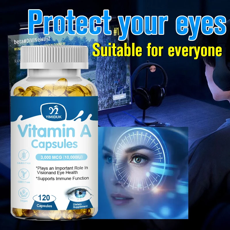 

Витамины для глаз Капсулы с витамином А 3000 мкг поддерживает здоровую кожу и глаза, антиоксидантную активность и функцию иммунитетной системы.