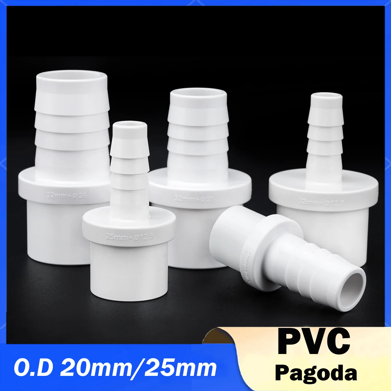 

Соединитель для ПВХ-труб O.D. 20/25/32-5/8/10/12/14/16/18/20/25 мм, адаптер для ирригационных шлангов, аксессуары для садового оборудования