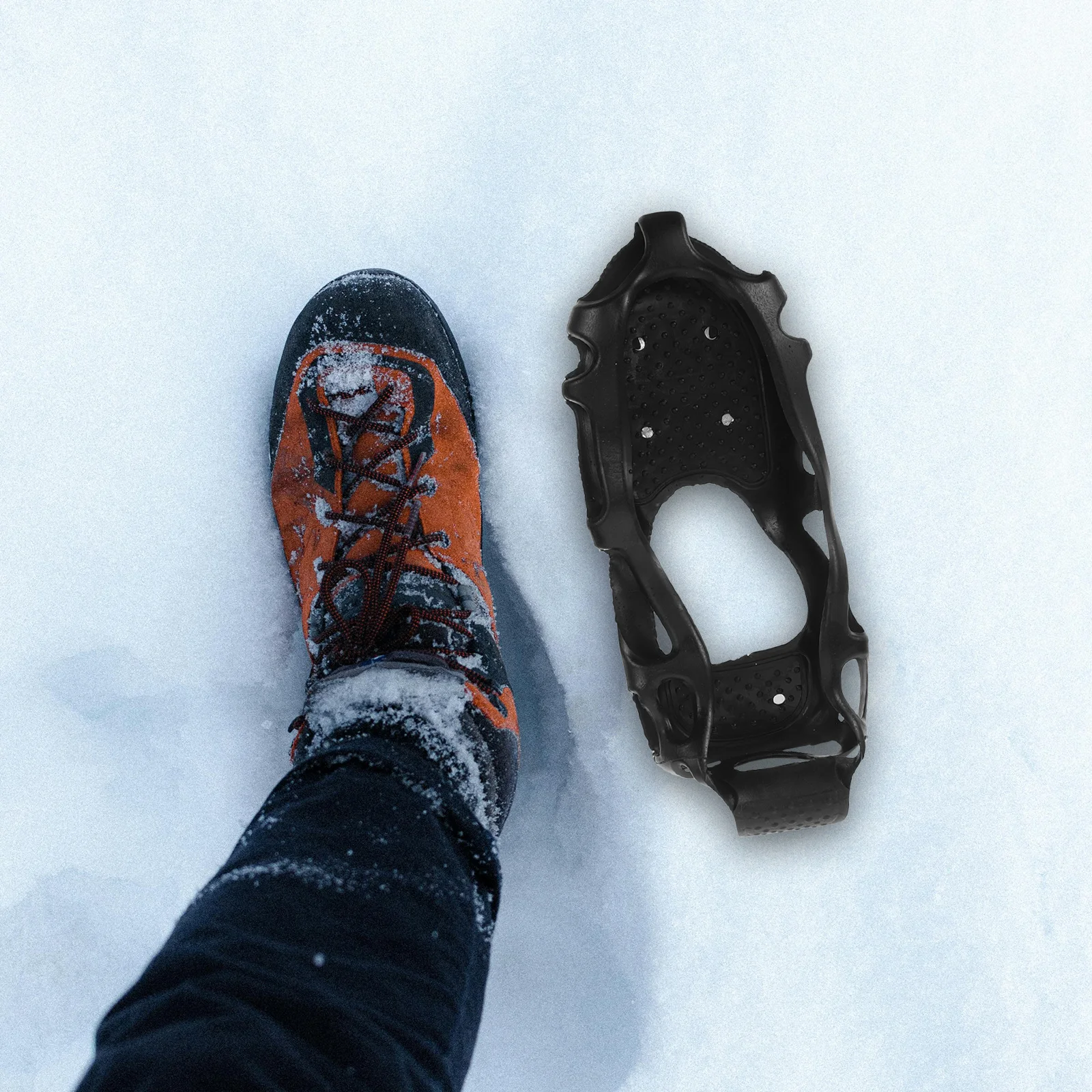 1 زوج المرابط المضادة للانزلاق الجليد 24-الأسنان سبايك تصميم للثلج الجليد المشي تسلق الجبال المشي الصيد الأنشطة في الهواء الطلق المسامير