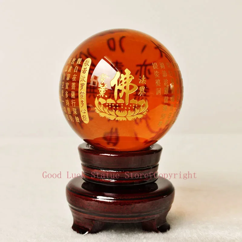 HOT SALE HOME Talisman Protection # Exorcise evil spirits Tibetan Buddhism lection FENG SHUI crystal ball statue 8CM