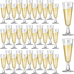Plastic Champagne Flutes Disposable Glasses 5.5 Oz Mimosa Glasses Wedding Toasting Glasses for Christmas Party Cocktail Cups
