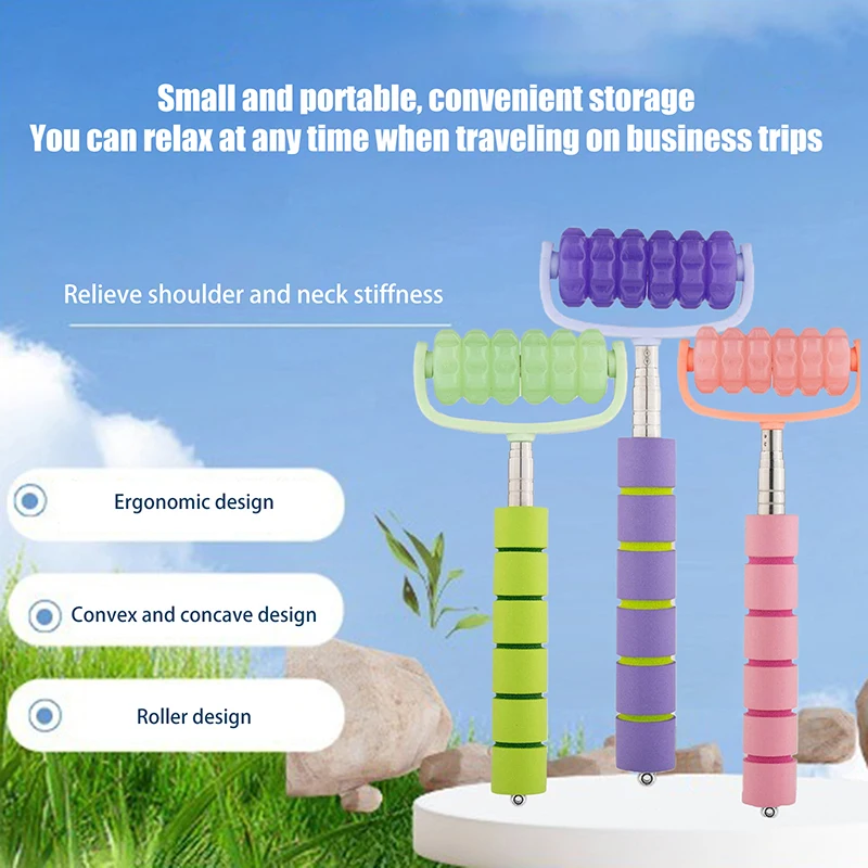 

1 Pcs Telescopic Roller Massager Stainless Steel+Plastic Full-Body Massage Roller Massage Tools Gifts For Family And Friends