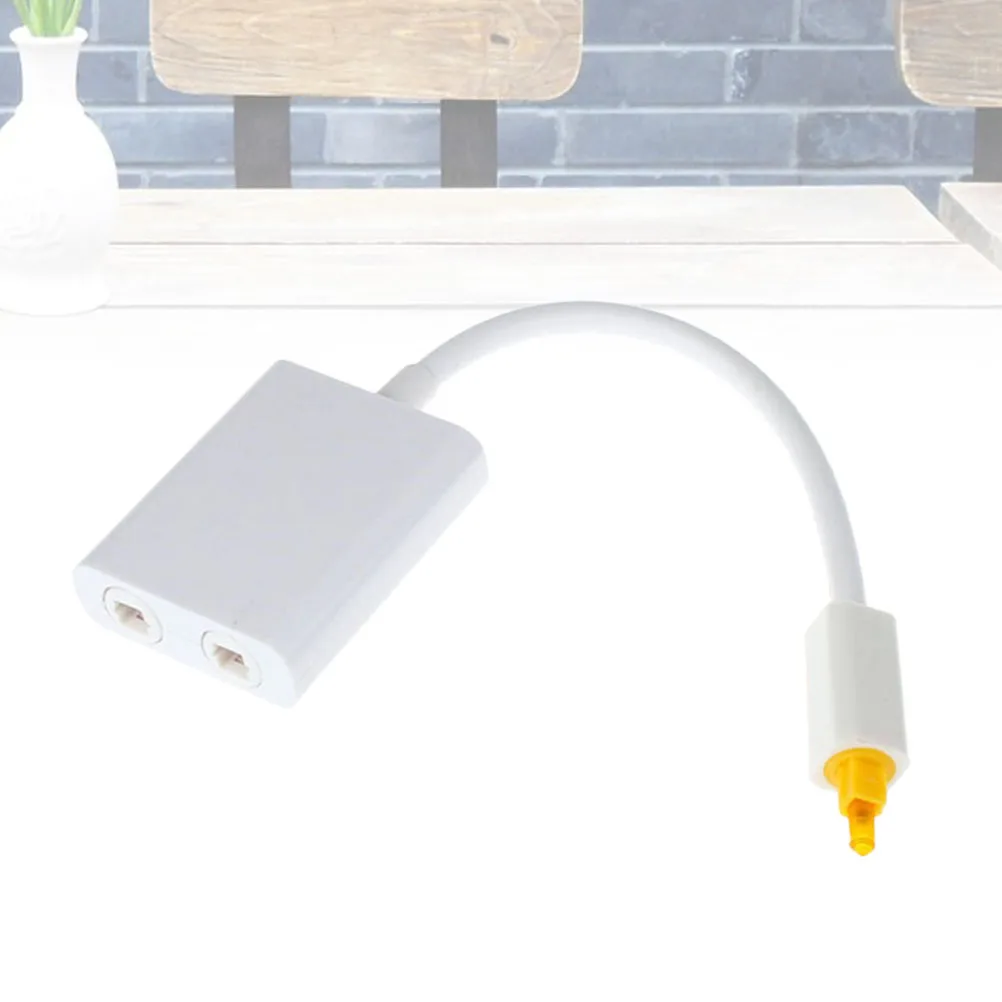 Optical Audio Splitter 1X2 Converter One Input Two Outputs Adapter White For Portable Av Equipment Gold Plated