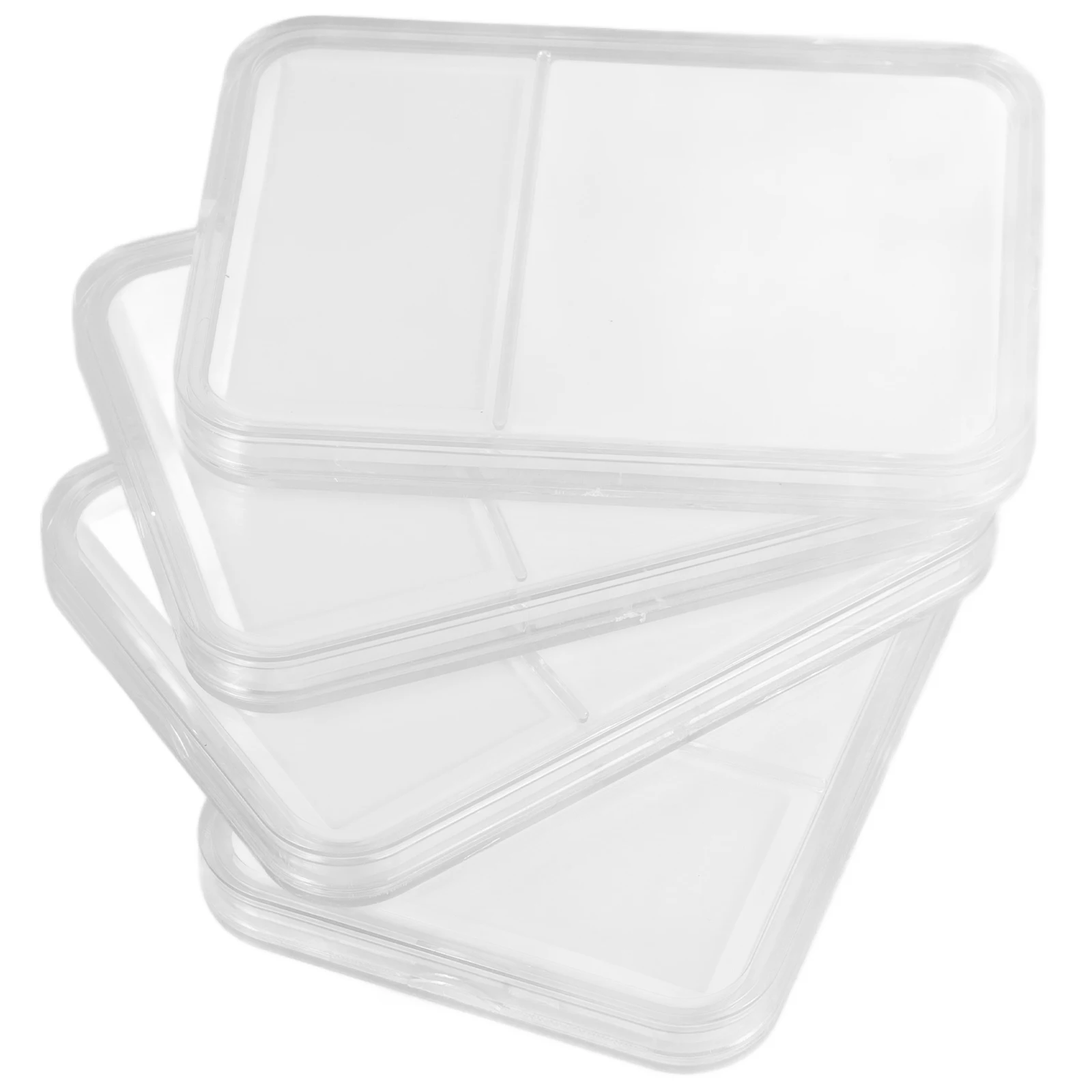 4 Pcs Storage Stamp Protection Box and Die Pockets Transparent Plastic Clear Display Case