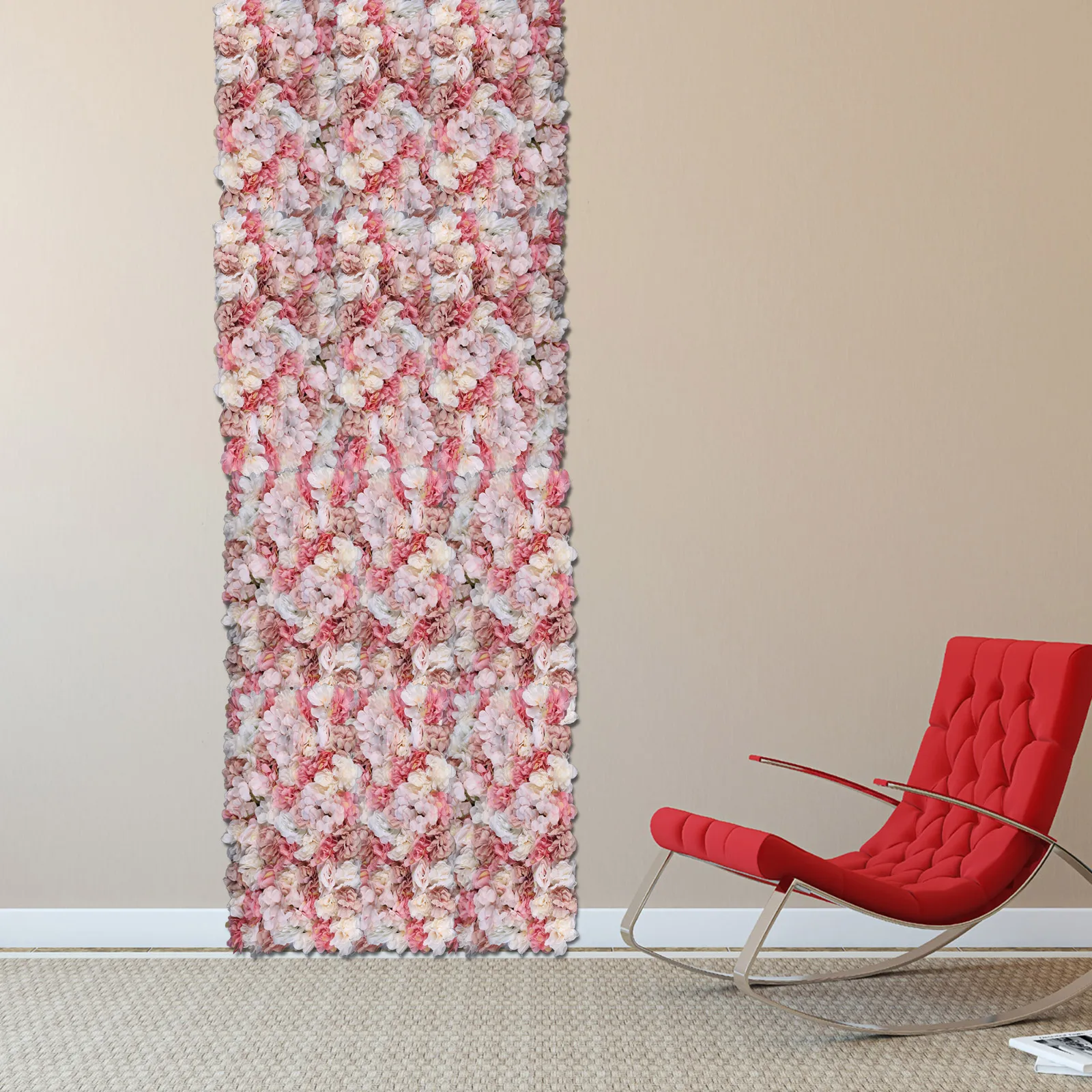 

Artificial Flower Wall, Set of 6, 3D Silk Hydrangea, Rose & Dahlia, No Watering or Trimming, Ideal for Privacy & Decor