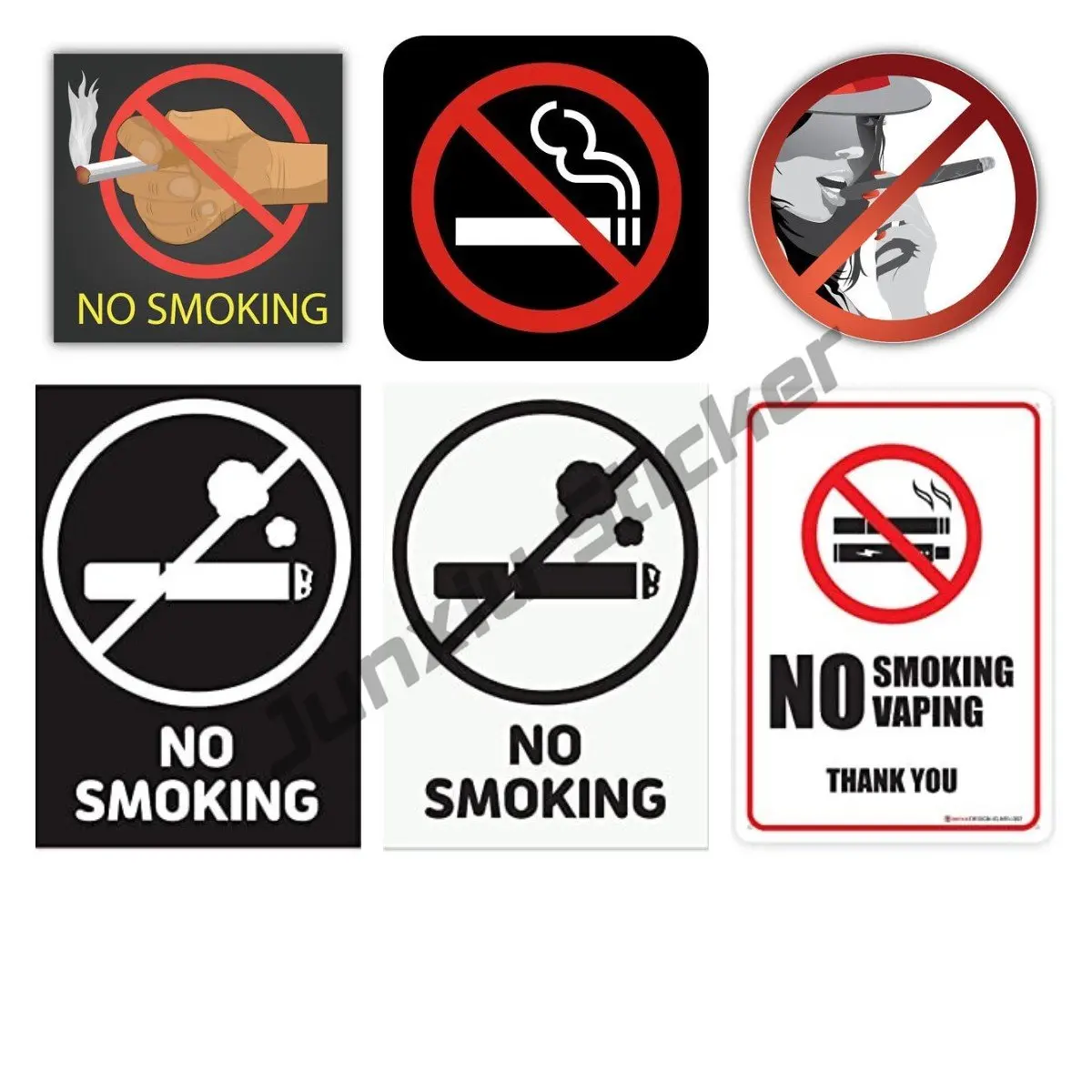 NO SMOKING Warning Sign Sticker Decal Smoke Free Safety NOTICE No Smoking Heavy Duty Auto Motorcycle Home Wall Sunscreen