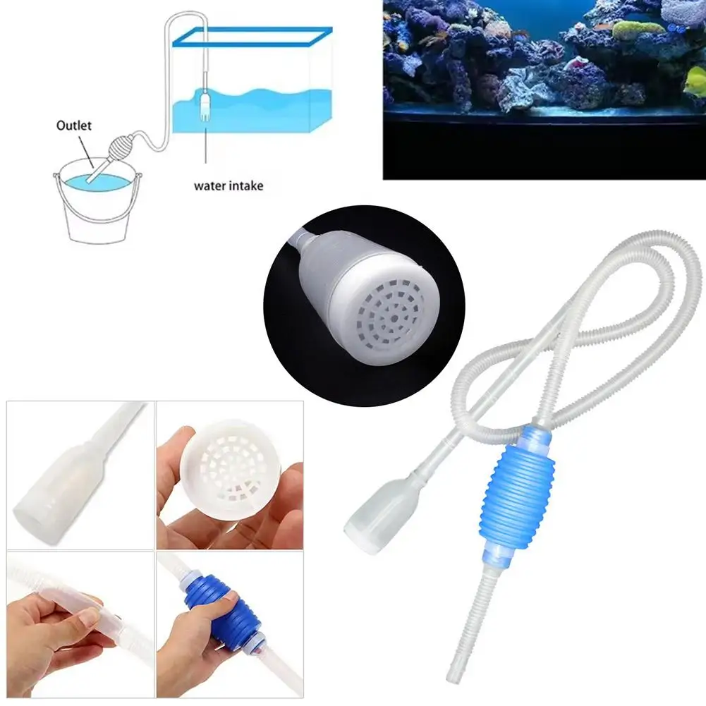 Aquarium Siphon Fish Syphon Vacuum Cleaner Pump Water Accessories Water Semi-automatic Changer Change Filter Gravel Ac A7w4