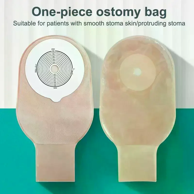 10pcs Colostomy Bags Drain Valve One-piece System Adults Disposable Pouch Opening 20-65mm With Clip Closure Secure