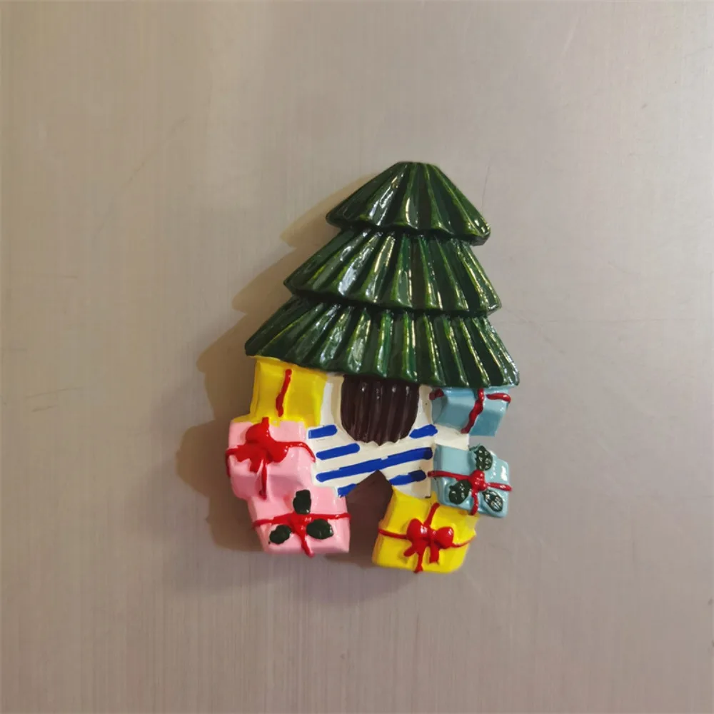 

Christmas Theme Christmas Refrigerator Sticker Figurine Resin Santa Claus Christmas Tree Magnet Fridge Snowman Cartoon