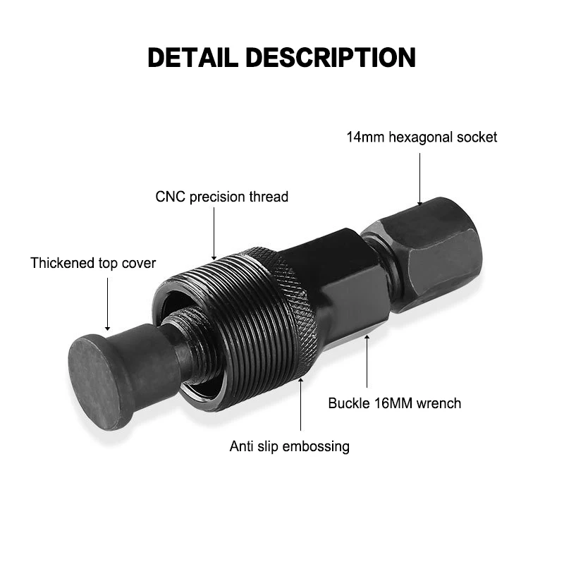 1;Mountain Bike Crankset Puller, Carbon Steel Bicycle Crank Arm Remover Tool, Bike Repair Tools view 4