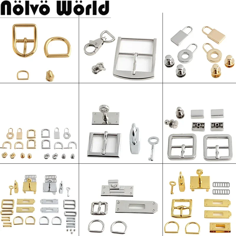 1/3/10Sets Silver,Gold Decoration Metal Turn Locks For Leather Bags Purse Handbag Shoulder Twist Lock Buckle Fitting Accessories