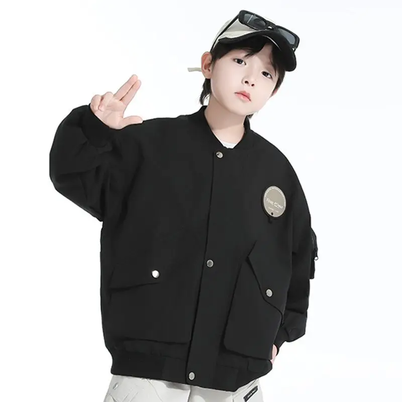 Korean Style Baseball Jacket Autumn Winter Kids' Jacket 2025 New Arrival Boys' Versatile Hoodie Spring Autumn Clothing