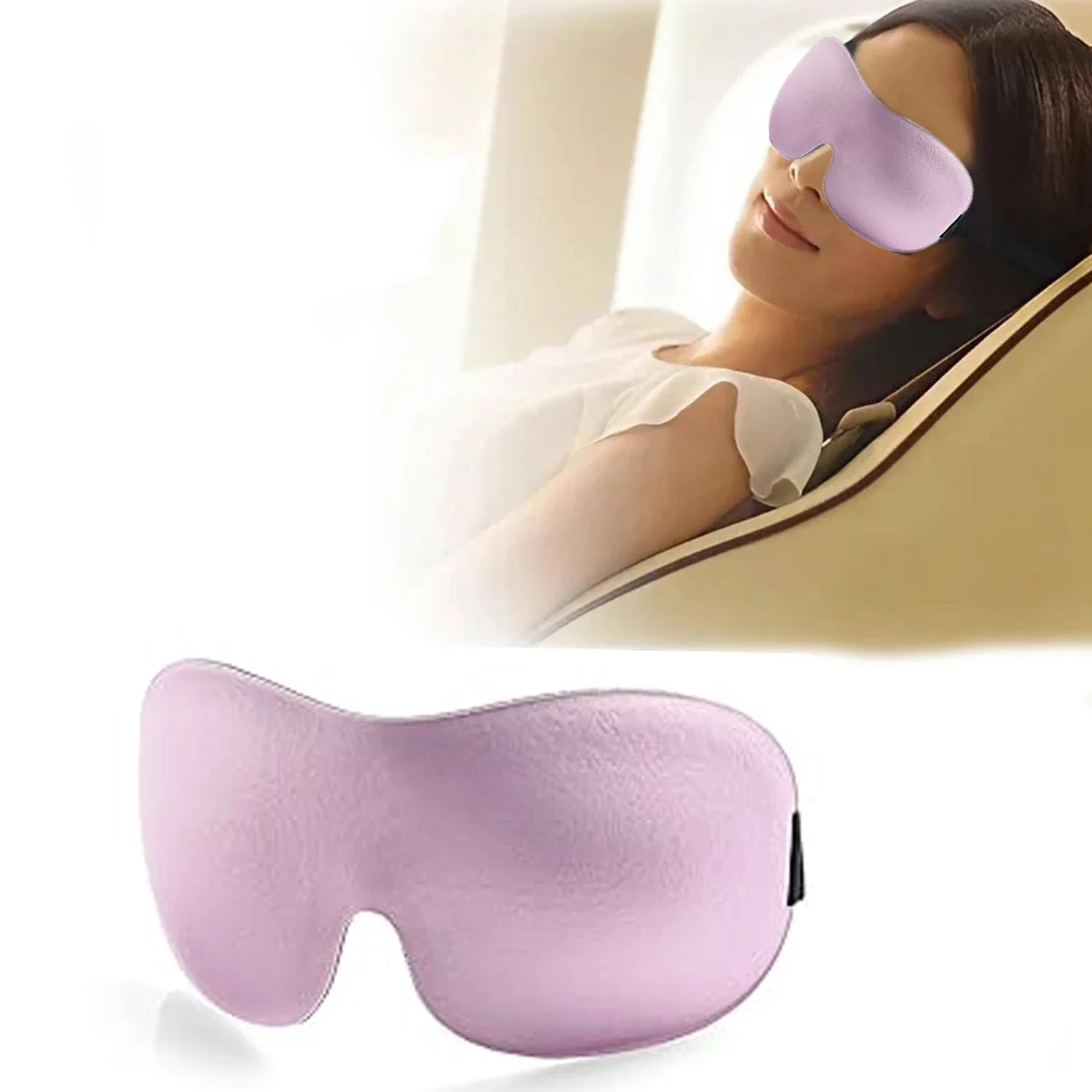 Sleep Eye Mask, 3D Soft Blackout Sleeping Mask for Men Women-Pink