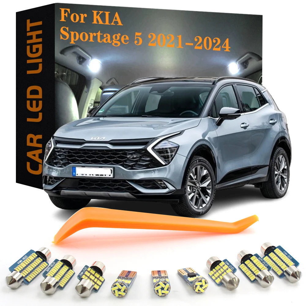 11pcs Canbus Car LED Interior Lights For KIA Sportage 5 MK5 2021 2022 2023 2024 No Error Auto Dome Trunk License Plate Lamp Bulb