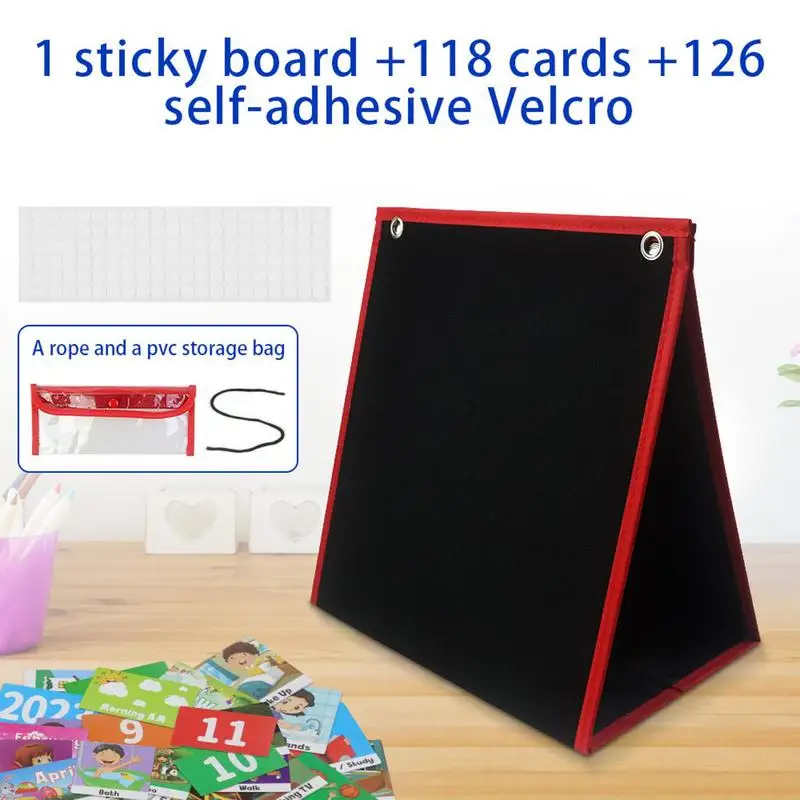 Visual Schedule For Kids Daily Routine Chart With 118 Cards Calendar Pocket Autism Learning Behavioral Tool School Toys