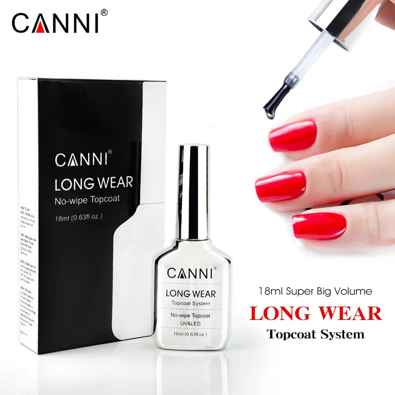 Canni TPO GRATIS HEMA GRATIS 18ml Long Wear Diamond Nowipe Top Coat Peeloff Basislaag Losweken UV LED Gellak Nagelmanicure