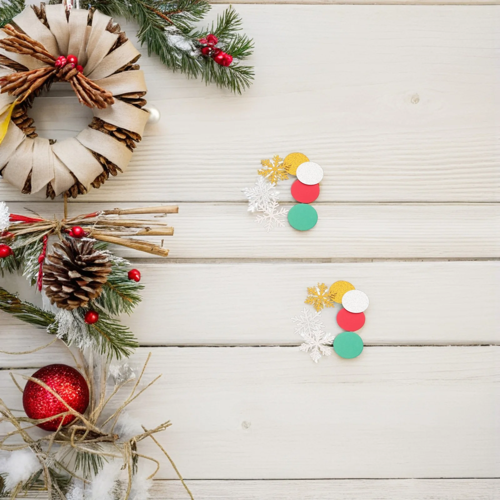 

300Pcs Christmas Snowflake Confetti Round Glitter Paper Sprinkles Table Scatter Holiday Party Decorations Winter Festive