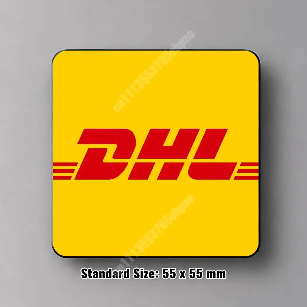 D-DHL-S Worldwide Express Magnetic Sticker Reflective Fridge Decal for Metal Surfaces Magnet Sign