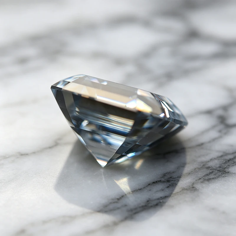 Moissanit-Stein in Asscher-Form, graue Farbe, Edelstein für die Herstellung von DIY-Ringen, Halsketten und Ohrringen, besteht den Diamanttest mit Zertifikat. – Detail 4