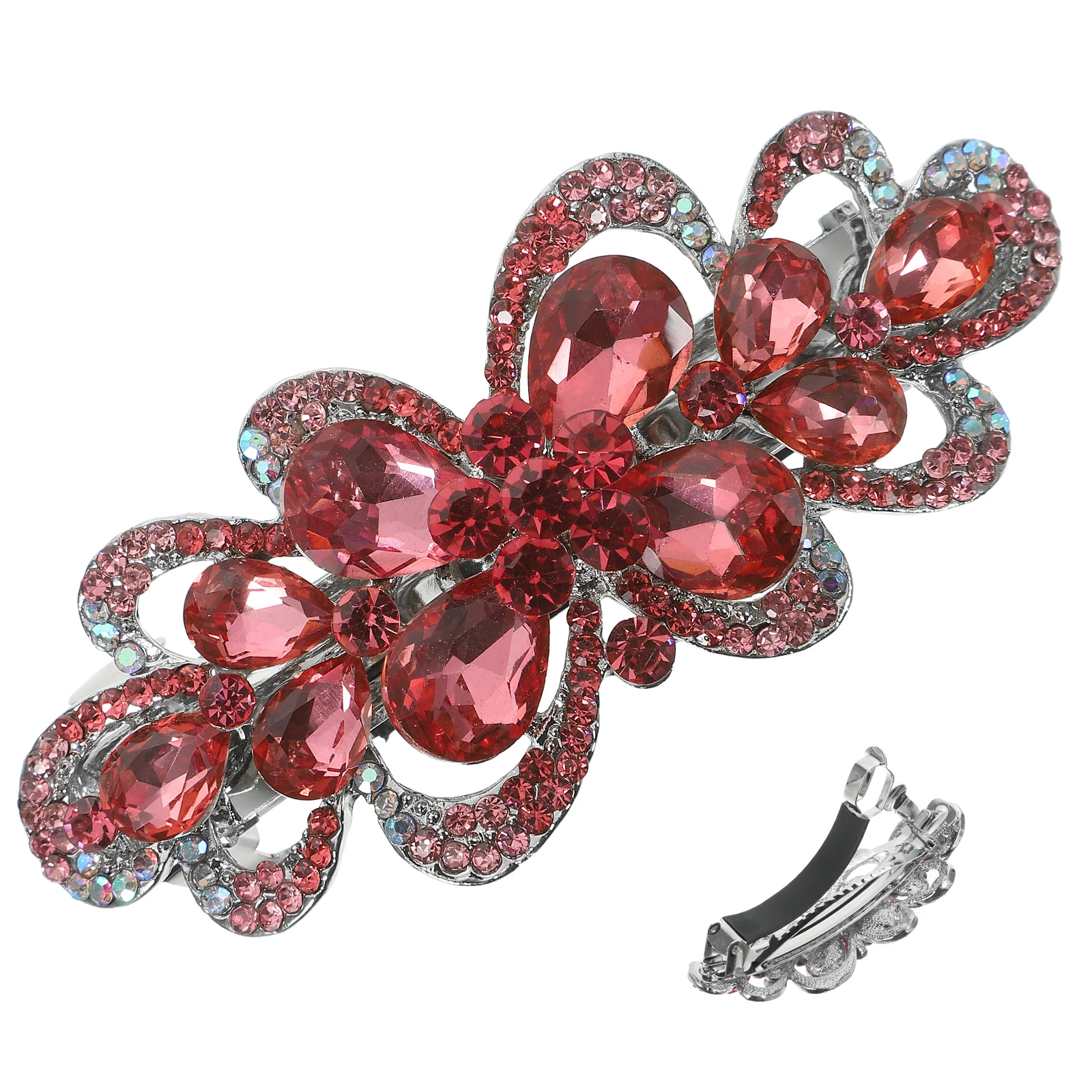 

Rhinestone Flower Barrettes for Women Thick Accessories Bun Holder Clips To Hold Hair Back Hair Pins