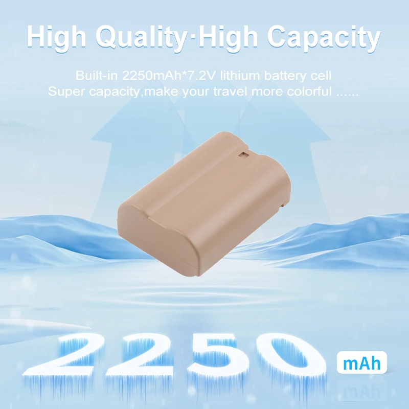 2x Replacement Battery EN-EL15C/EN-EL15B/EN-EL15 Type-C Port High Capacity Decoded for Z5 Z6 Z7 Z6 ii D850 D780 D750 D810 Camera