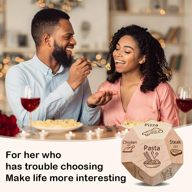 عبوة واحدة من النرد الخشبي هدية عيد الحب، هدية النرد الليلي للزوجين، لعبة الحب، ليلة الألعاب الرومانسية، تصميم على الطراز الريفي #1