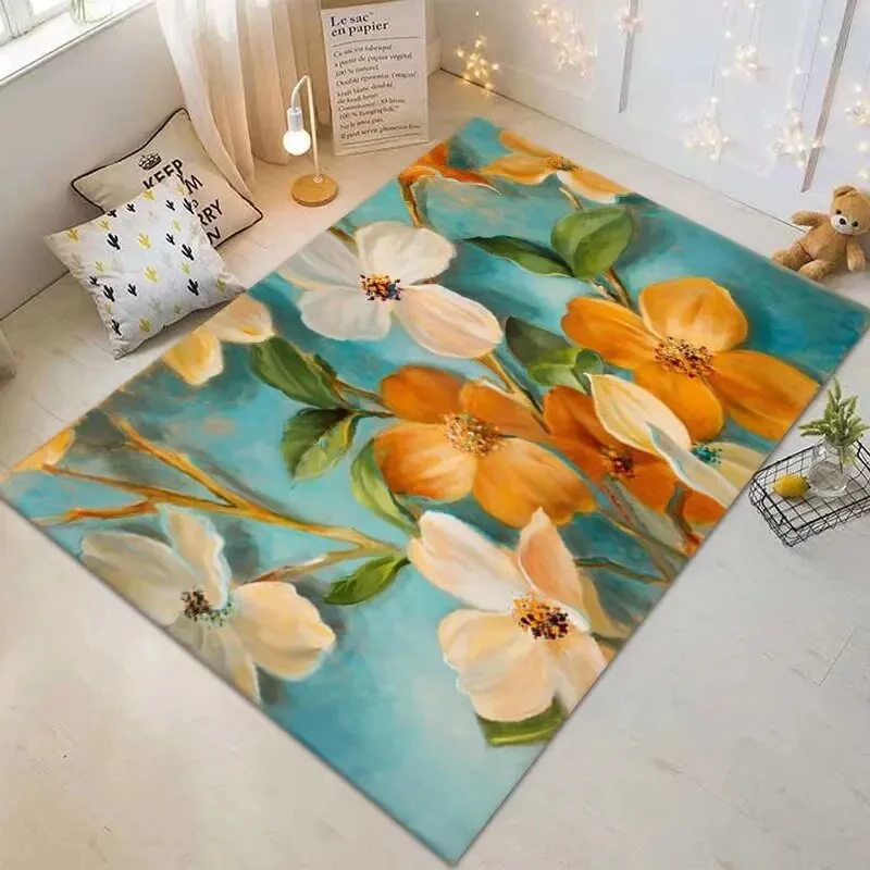Ink Chinese Painting Flower Technology Painting Butterfly Leaf Patterns Carpet Lotus Studio Study Room Dining Cushion Rug Mat