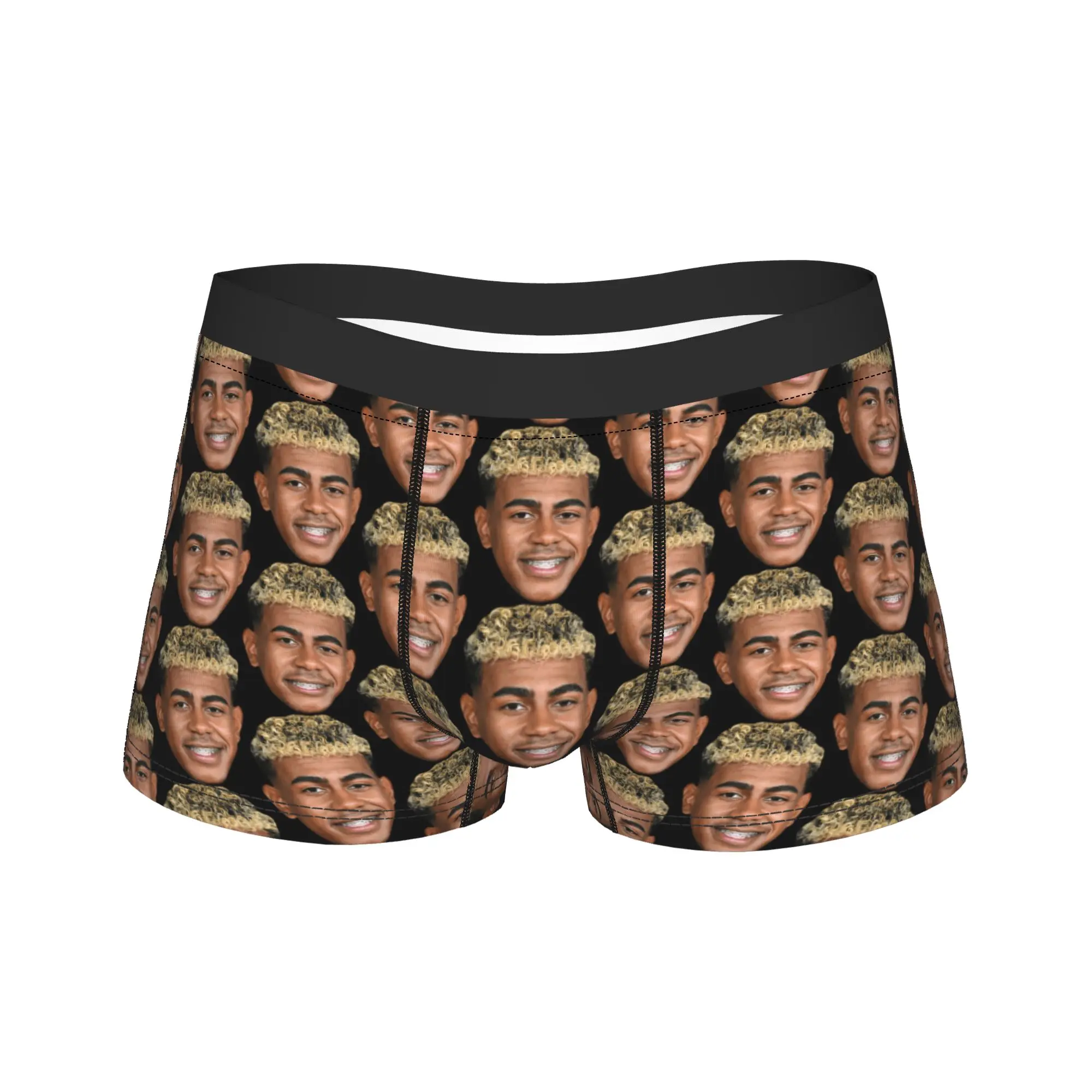 Men Yamals Face Meme Long Underwear Spanish Football Novelty Boxer Briefs Shorts Panties Male Soft Underpants Plus Size