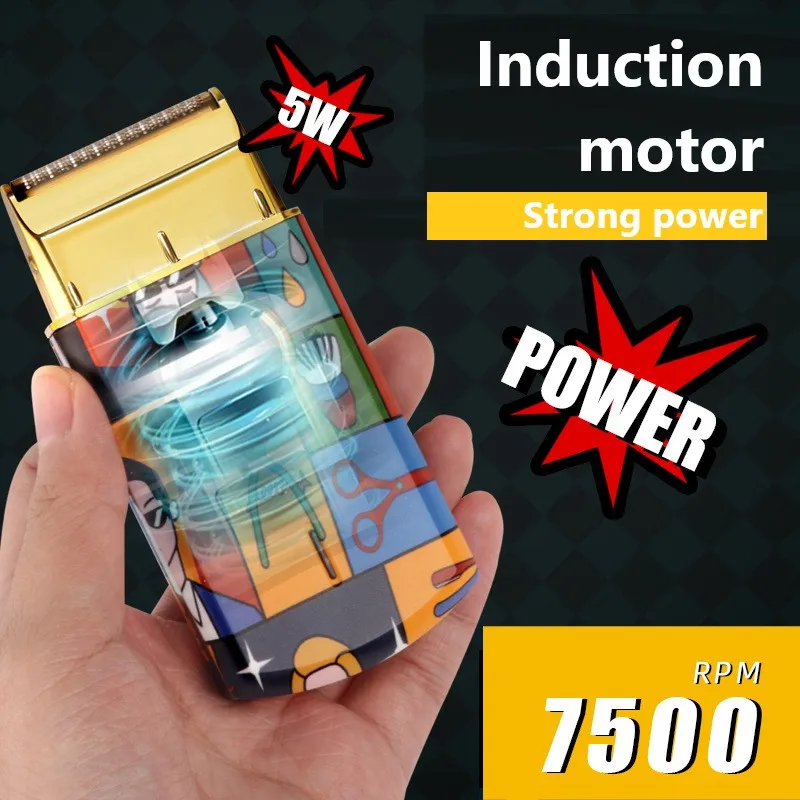 ماكينة حلاقة من التيتانيوم للرجال ، حلاق محترف ، أداة تشطيب ، أداة ترددية ، نمط جرافيتي عشوائي ، ماكينة حلاقة كهربائية #2