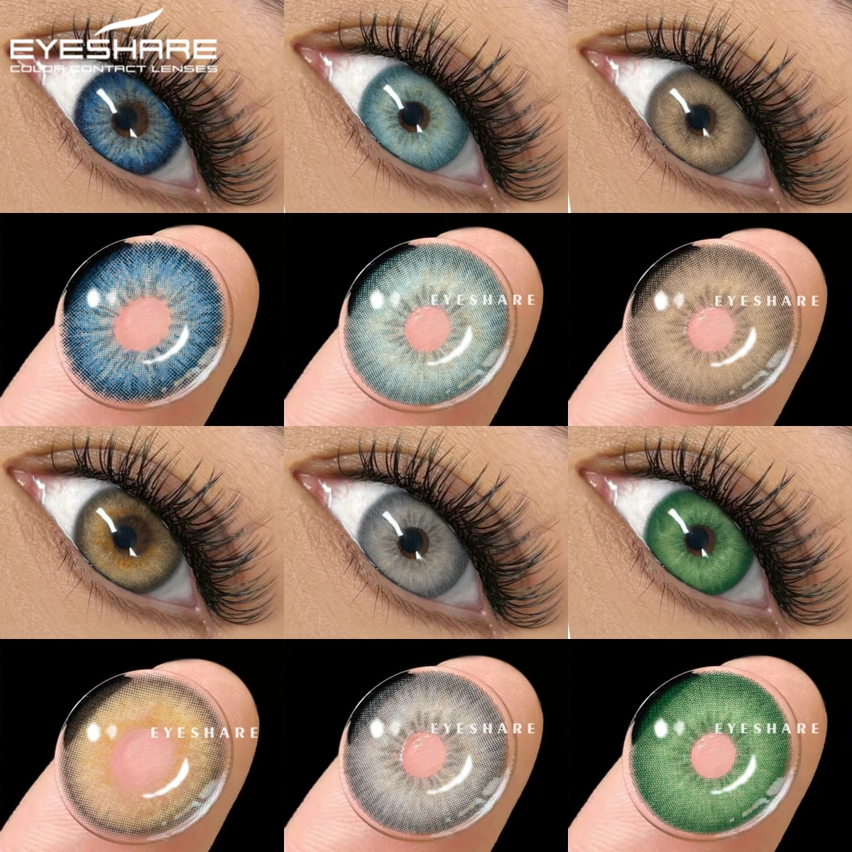 EYESHARE Color Contact Lenses 1Pair Colored Contacts for Eyes Brown Eyes Lenses Yearly Colorful Makeup Green Eyes Contacts Lens