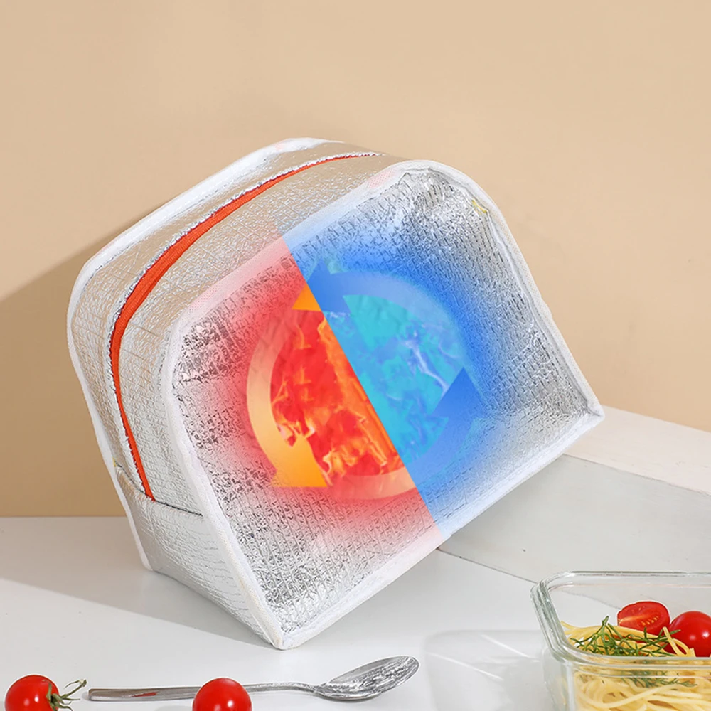 3D милая мультяшная сумка-бокс для обеда для студентов - изолированная термопереноска для еды, портативная ручная сумка для еды с теплым карманом