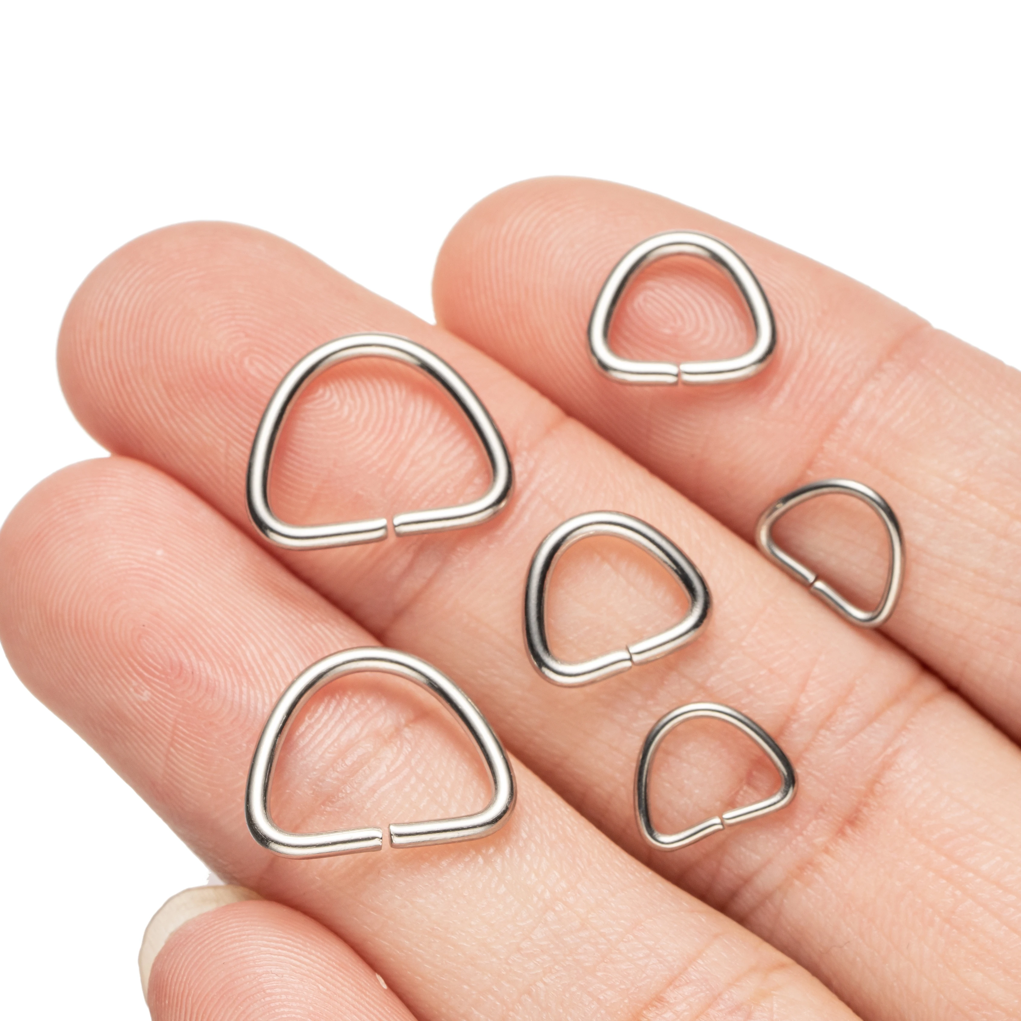 100 stücke edelstahl d ring schnalle dreieck offener sprung ring für diy ohrringe armband schmuck herstellung liefert zubehör handwerk – Detail 3
