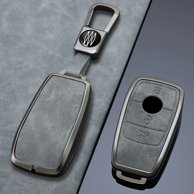 

Zinc Alloy Leather Car Key Case Cover Horder For Mercedes Benz A C E S G Class W177 W205 W213 W222 X167 AMG GLC CLE CLA GLB GLS