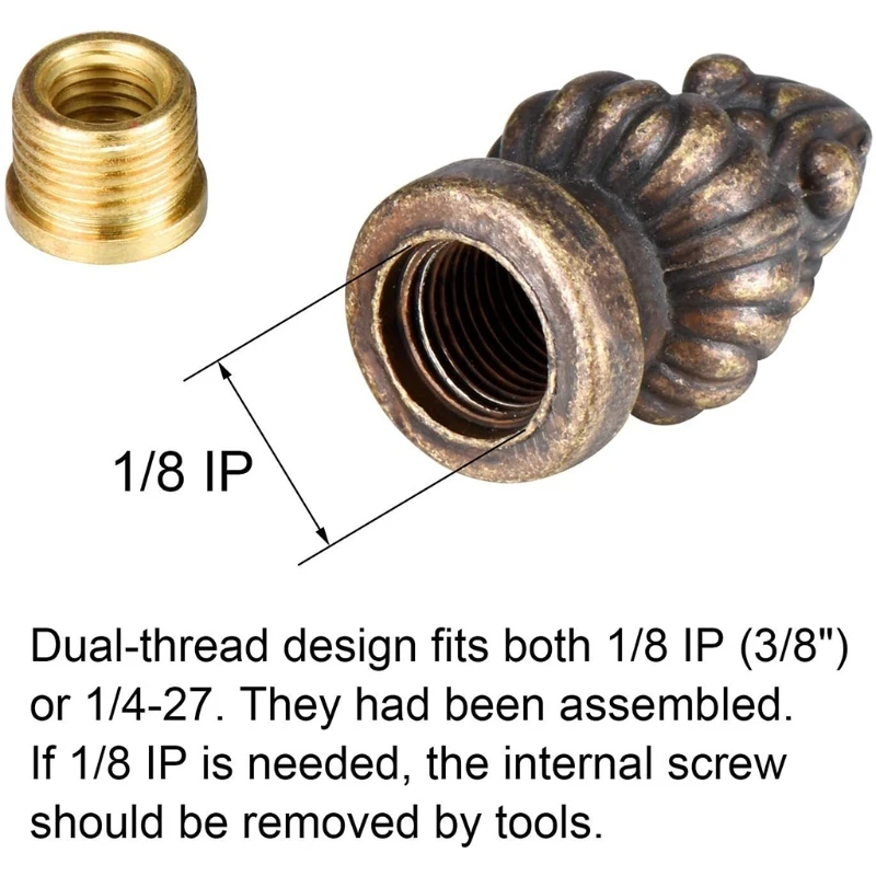 Y1UU Decorazione della lampada con pomello terminale per lampada in metallo color bronzo per accessori paralume