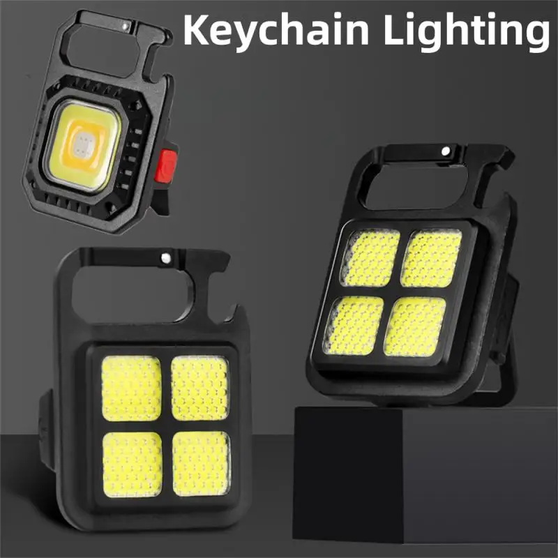 Super Bright MINI COB Keychain Flashlight Charging Lamp Camping Lights With Magnet 4 Lighting Modes For Camping Home