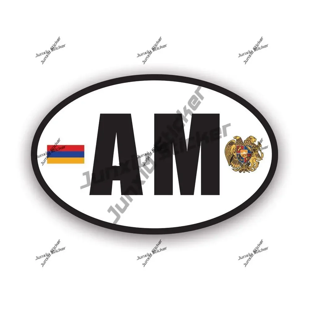 

Armenia Oval Sticker Coat of Arms of Armenian Flag Decal for Car SUV Bumper Car Rearview Mirror Waterproof UV Protected Sticker