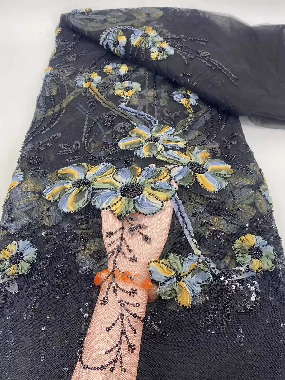 فاخر النيجيري تول مطرز أقمشة الدانتيل الأفريقي الفرنسي الترتر 2025 التطريز للنساء ثوب مسائي الخياطة