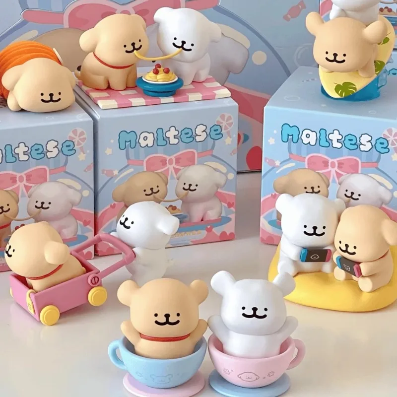 

Genuine Maltese Happy Blind Box Figure Cartoon Cute Puppy Doll Peripheral Figure Model Ornament Birthday Gift