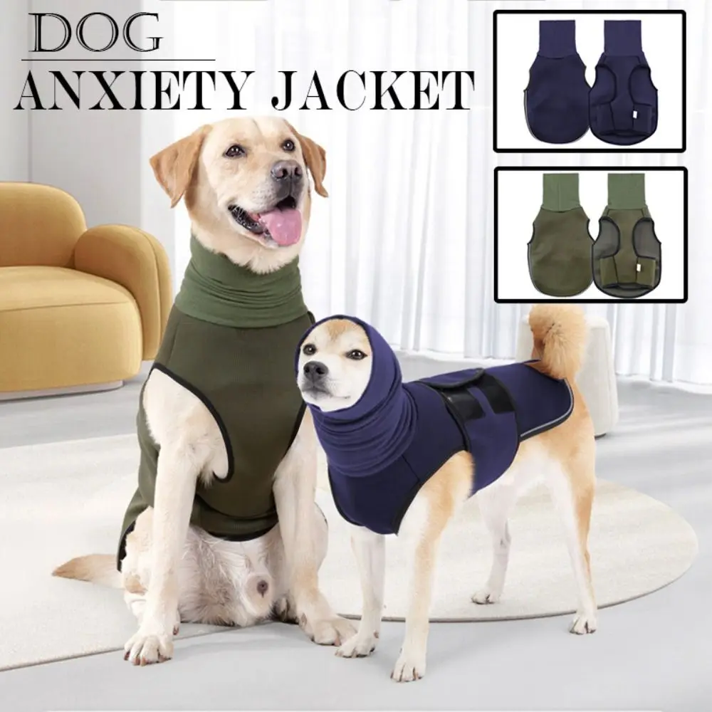 Noise-proof Dog Calming Hoodie Reflective Anxiety Relief Pet Earmuff Breathable Noise Protection Dog Vest Jacket Small Large Dog