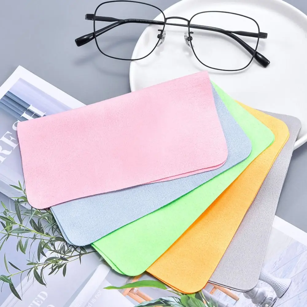 Suede Glasses Cloth Portable Solid Color Glasses Clean Glasses Cleaner Microfiber Lens Phone Screen Cleaning Wipes Computer