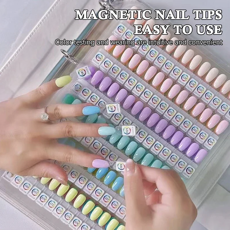 แผ่นสีทาเล็บแม่เหล็ก สมุดตัวอย่างสีอะคริลิค ตัวอย่างกาวทาเล็บ อุปกรณ์แสดงตัวอย่างสีทาเล็บ แผ่นแสดงตัวอย่างสไตล์การแต่งเล็บ