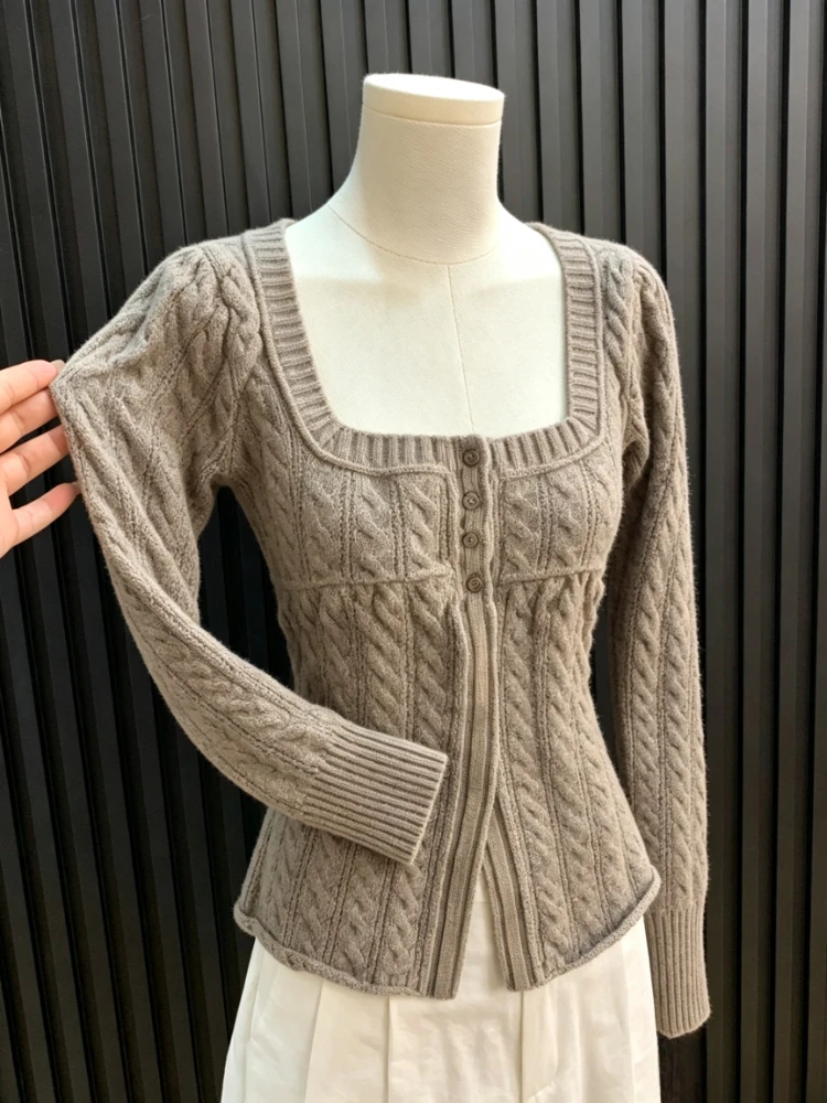 Women Korean Subculture Gothic Knitted Sweater Harajuku Fashion Slim Fit Solid Elegant Casual Chic Jumpers Pullovers