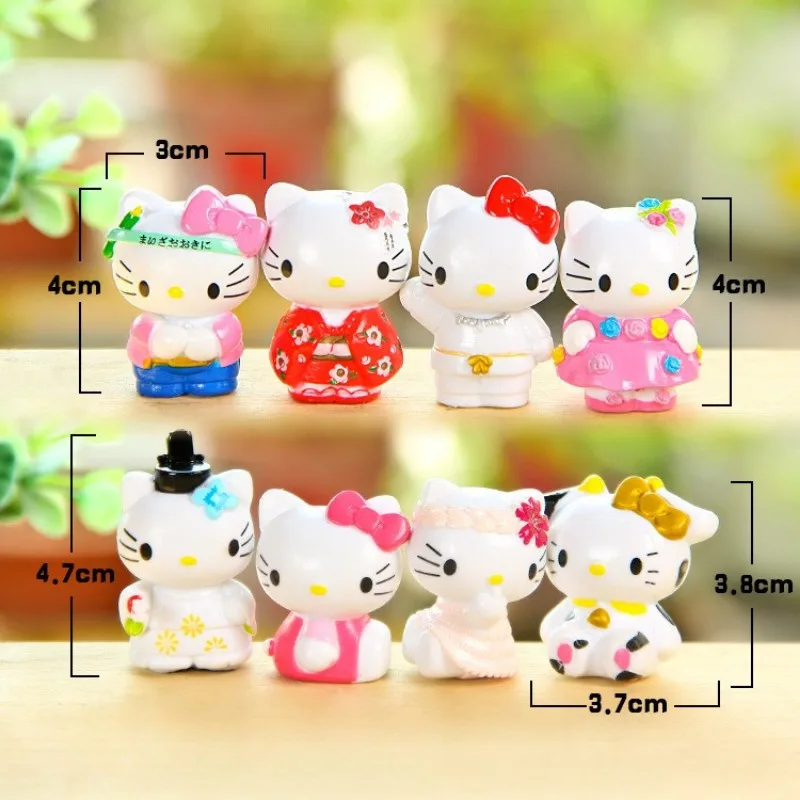 Sanrio Hallo Kitty Dekoration Puppe Anime Figur niedlichen DIY Spielzeug q figürliche Autos Schreibtisch Kuchen Dekoration Modelle Kinder Geburtstags geschenke