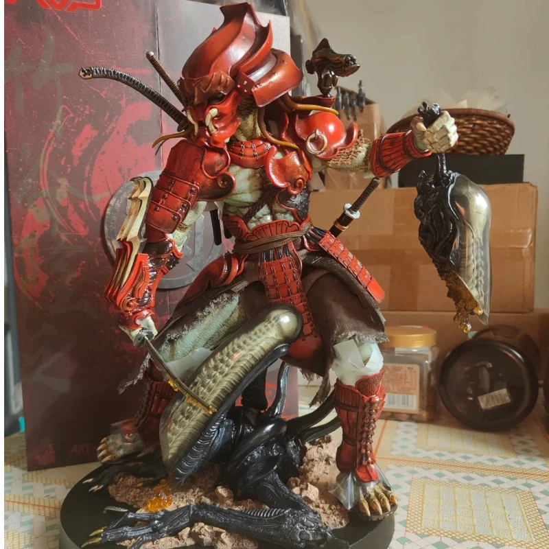 Genuine Akaoni Samurai Predator 1:6 Scale Collectible Figure Cool Model Garage Kit Anime Peripheral Desktop Ornament Gift