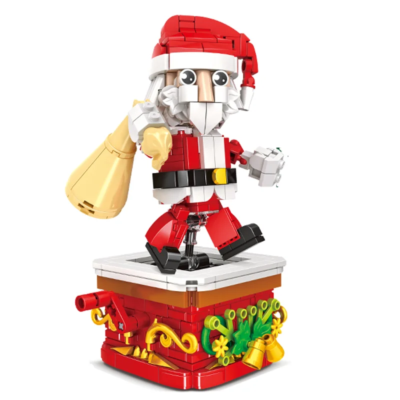

404Pcs Christmas Movable Santa Claus Building Blocks Friends Bricks Decoration Toys For Children Xmas Gifts