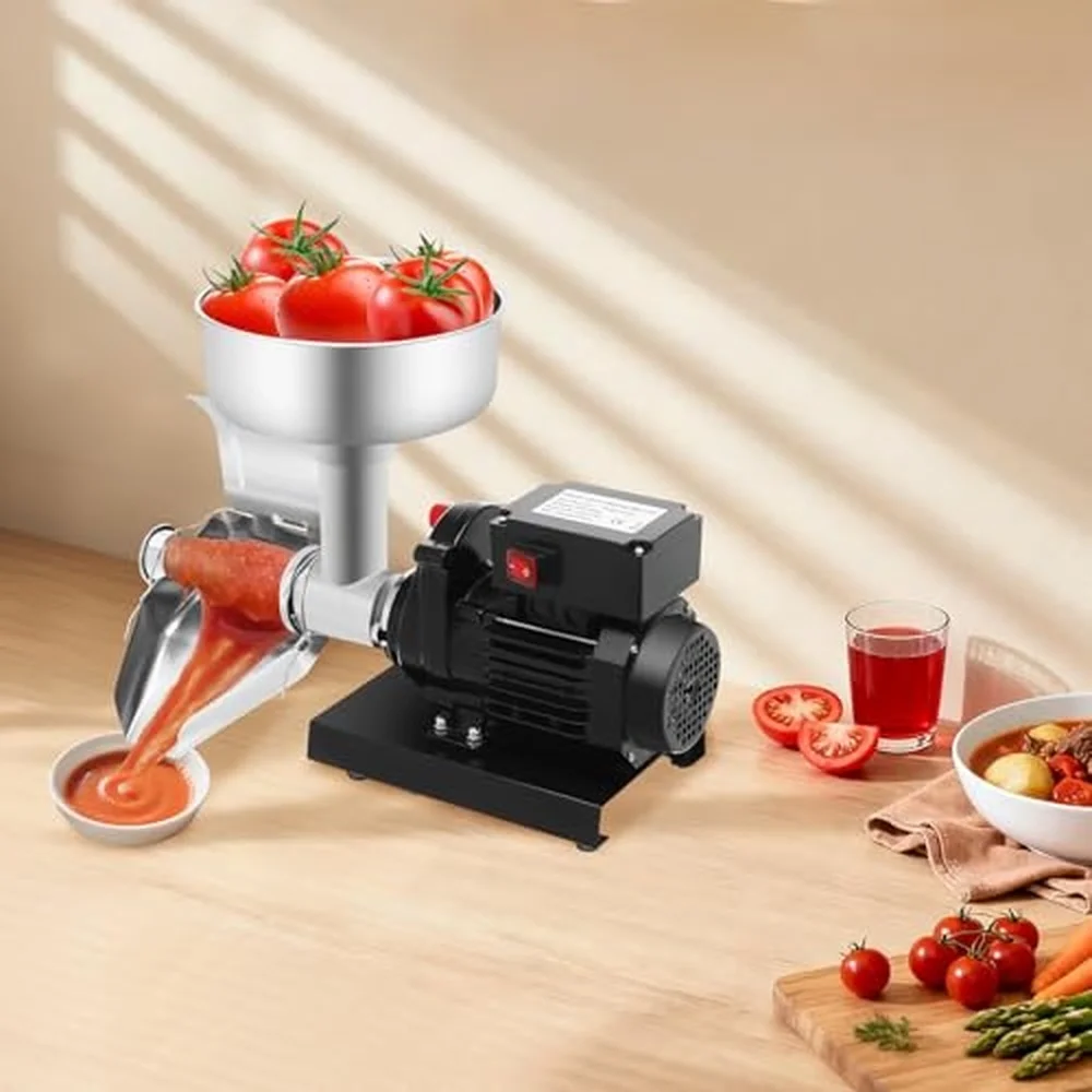 Electric Tomato Strainer Sauce Maker with Funnel & Trough Black 450W 110V